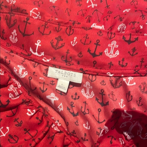 Talbots Red Anchor Print Skirt - Picture 4 of 5